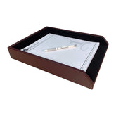 Burgundy Leather Letter Tray